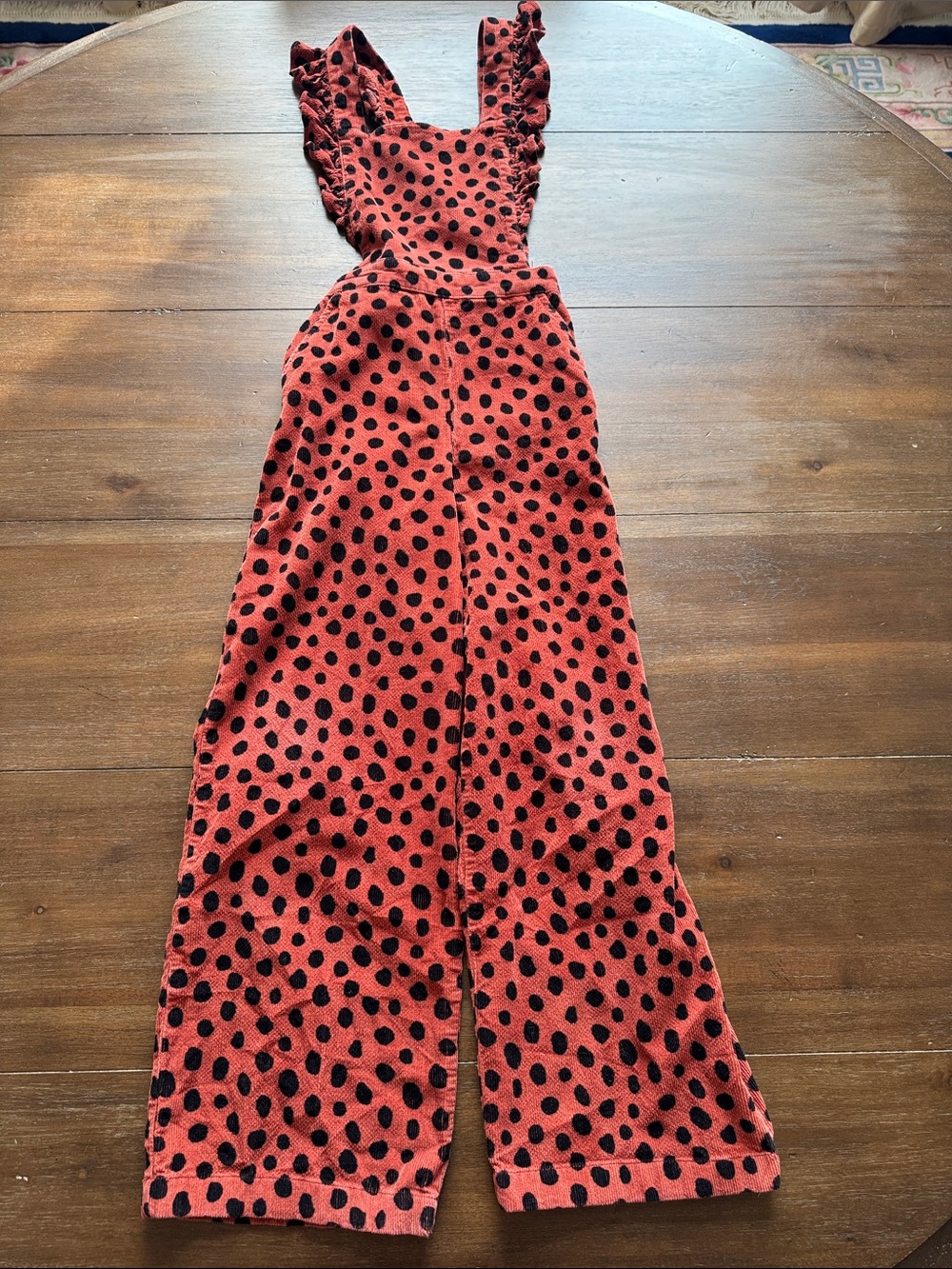Size 10 140cm Hanna Andersson stretch cotton jumpsuit overalls corduroy spots
